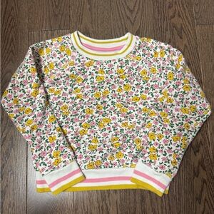 Mini Boden Floral Print Sweatshirt size 7/8